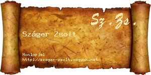 Száger Zsolt névjegykártya